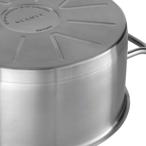 Edelstahl Topfset 5-teilig mit hochwertigem Induktionsboden und Edelstahl-Oberfläche.