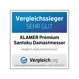 Santoku Damastmesser & Schneidebrett Set